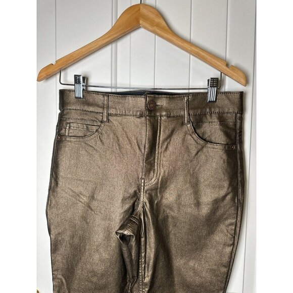 Gibson Latimer Womens Metallic Bronze Skinny Jeans Size 10 - Picture 4 of 10